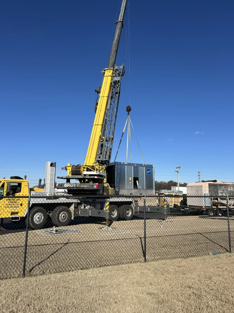 New industrial AC unit being installed
