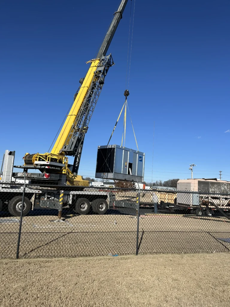New industrial AC unit being installed