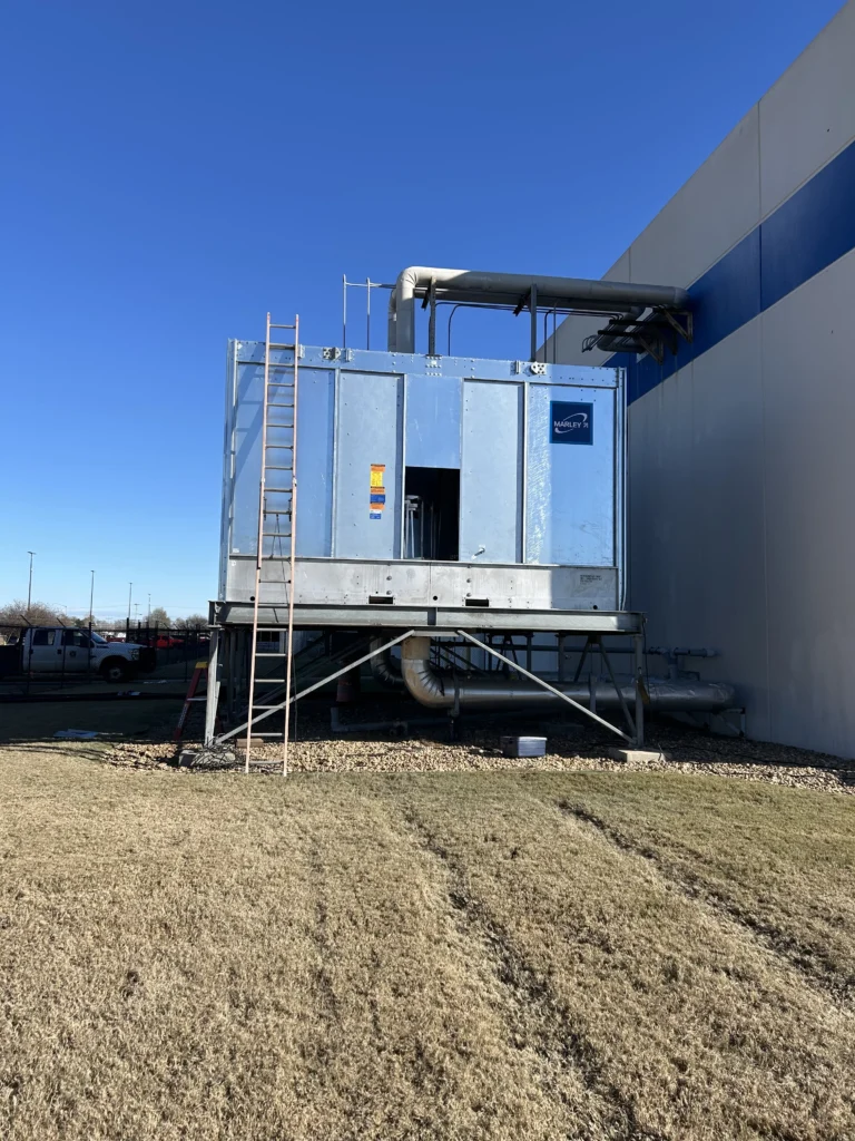 New industrial AC unit being installed