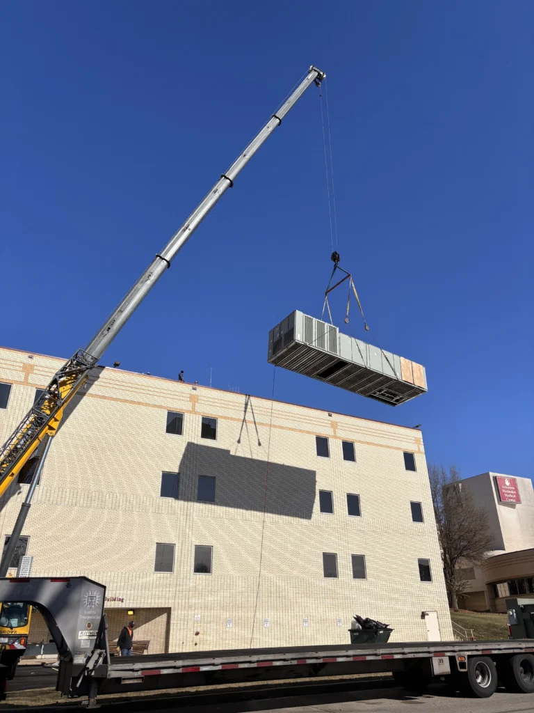 New industrial AC unit being installed