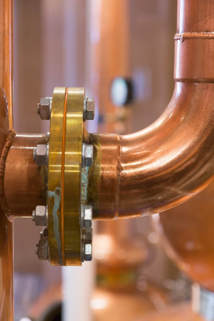 Copper and brass pipe connection
