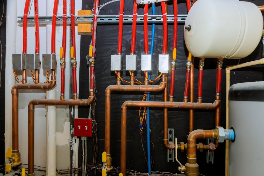 copper and brass pipes